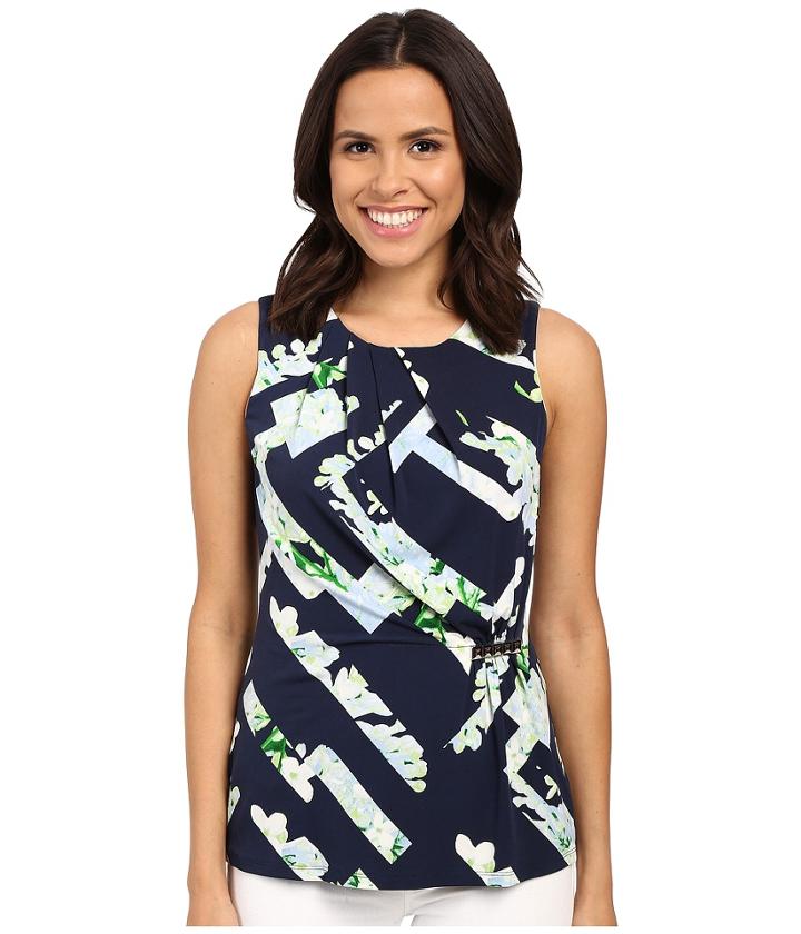 Calvin Klein - Printed Top W/ Bar Hardware