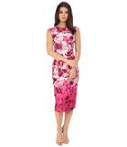 Vince Camuto - Printed Scuba Extended Cap Sleeve Bodycon Dress