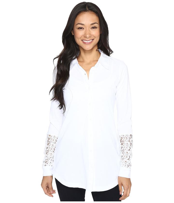 Mod-o-doc - Classic Jersey Long Sleeve Shirt W/ Lace Insets