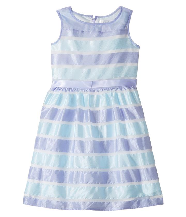 Us Angels - Sleeveless Illusion Dress With Shirred Waist Full Skirt