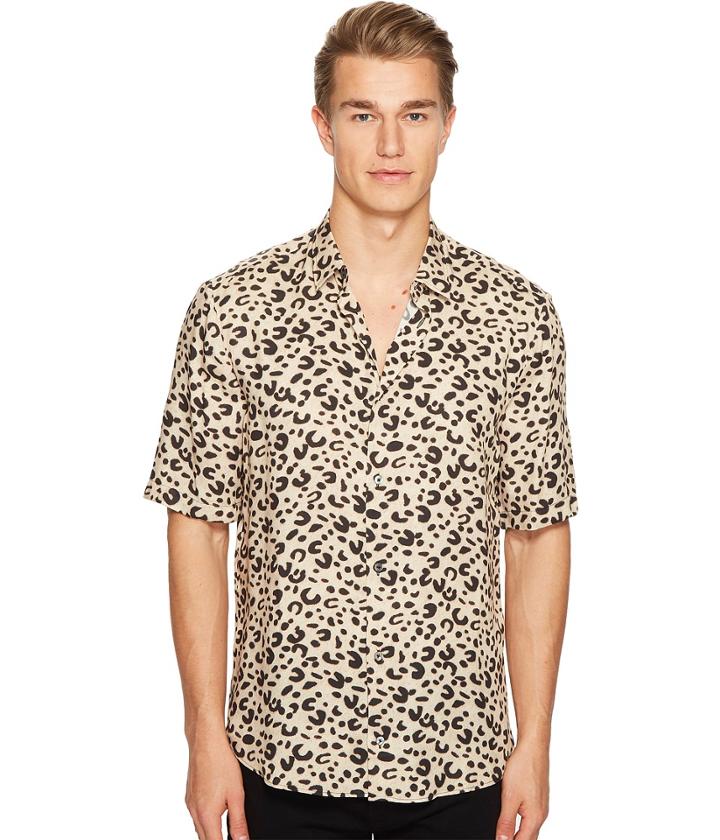 Mcq - Short Sleeve Leopard Sheehan Shirt