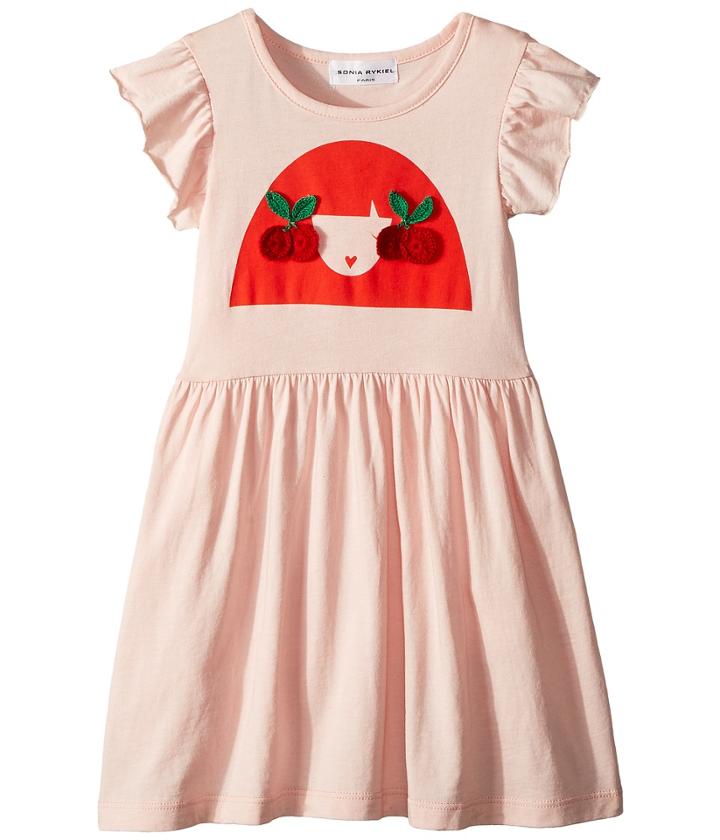Sonia Rykiel Kids - Ayal Dress W/ Cherry Rykiel Girl Design On Front