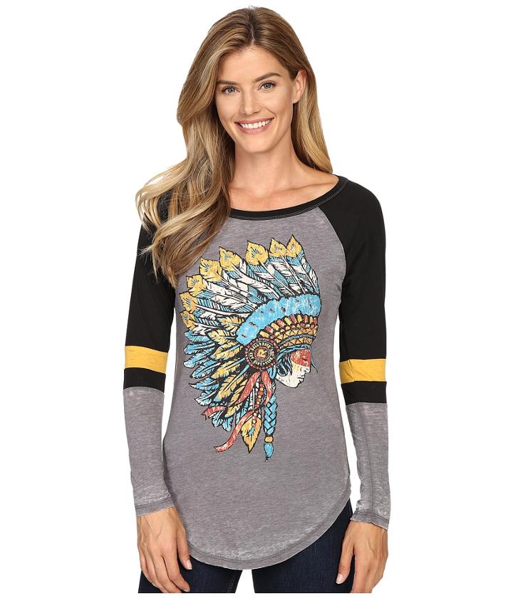 Rock And Roll Cowgirl - Long Sleeve Baseball Tee 48t8217
