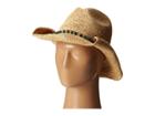 San Diego Hat Company Rhc1074 Crochet Raffia Cowboy W/ Turqoise Bead Trim