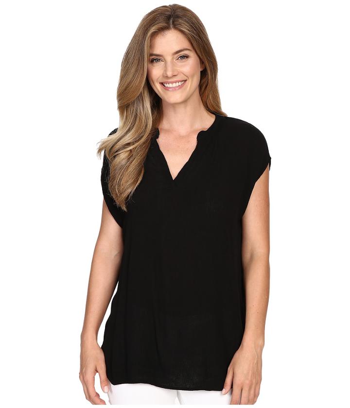 Allen Allen - Sleeveless Split-neck Top