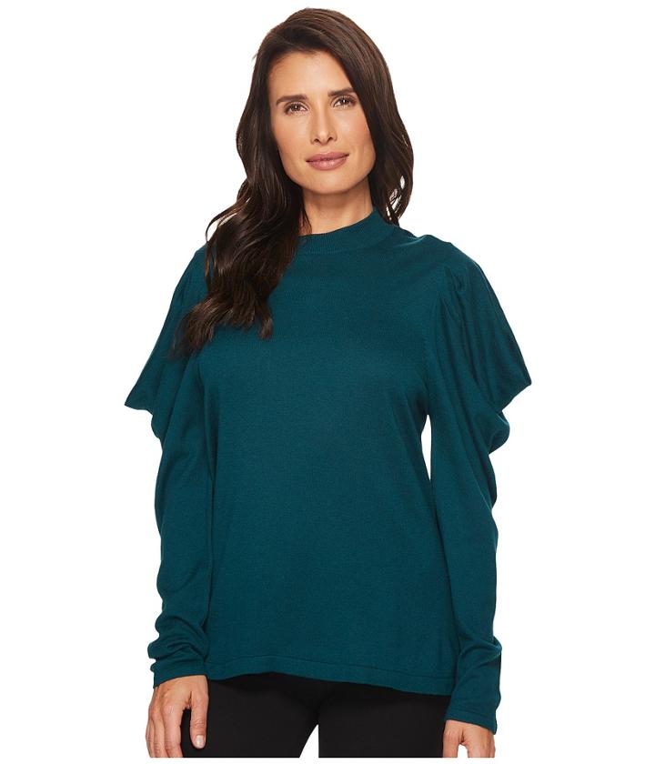 Vince Camuto - Long Sleeve Mock Neck Drape Shoulder Sweater
