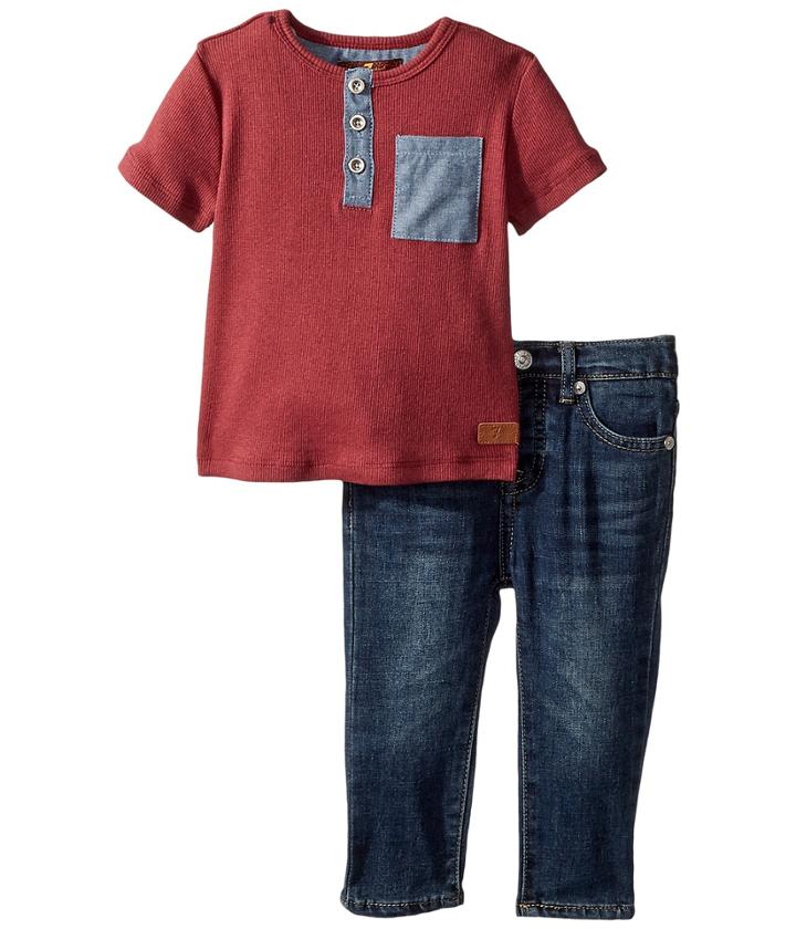 7 For All Mankind Kids - Two-piece Pocket Tee And Jeans Set