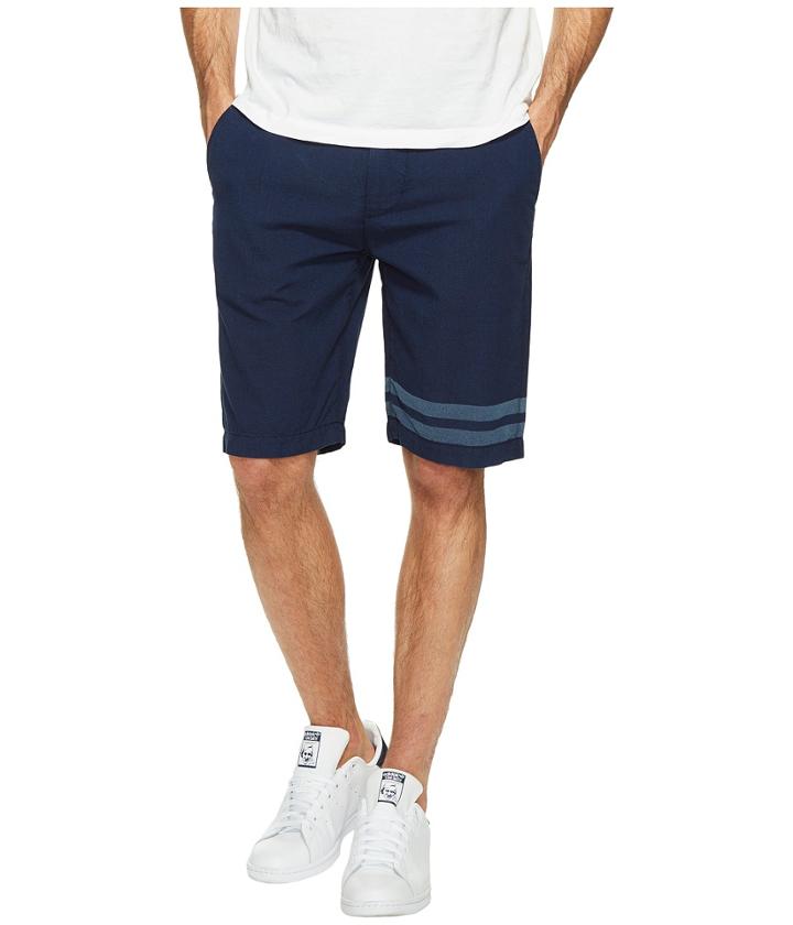 7 For All Mankind - The Chino Shorts In Dark Chambray Stripe