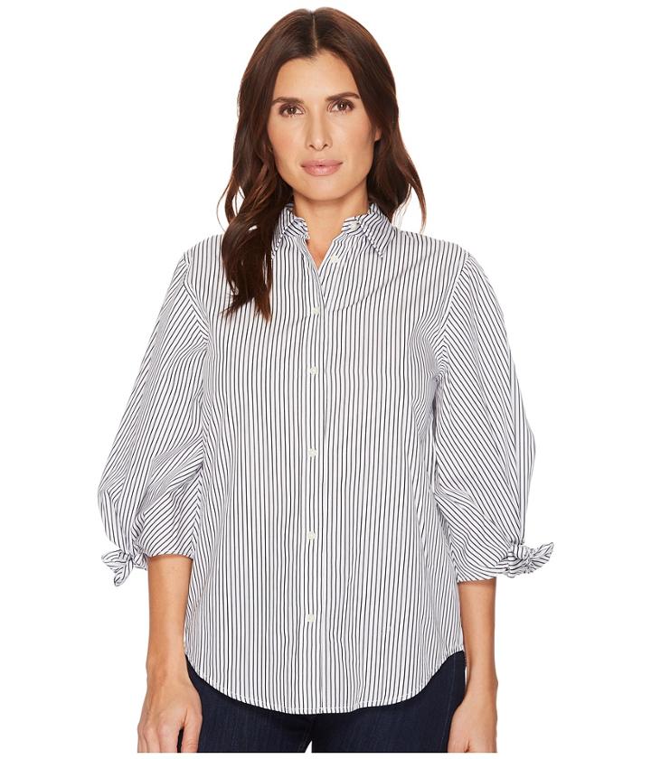 Lauren Ralph Lauren - Striped Tie-sleeve Cotton Shirt