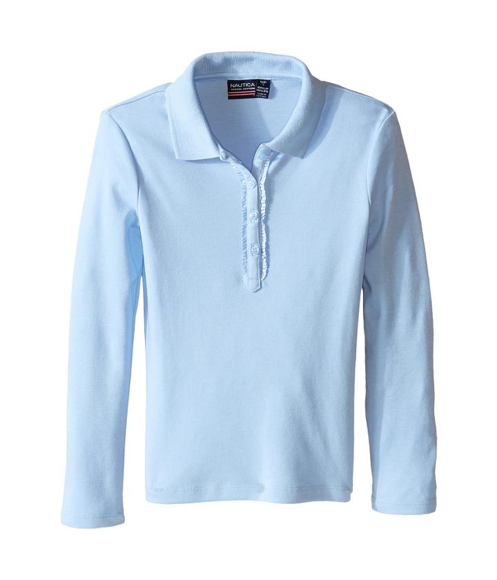 Nautica Kids - Long Sleeve Polo With Ruffle Placket