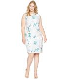 Calvin Klein Plus - Plus Size Printed Sheath With Pearls At Neck