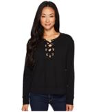 Mod-o-doc - Soft As Cashmere Cotton Interlock Lace-up Sweatshirt