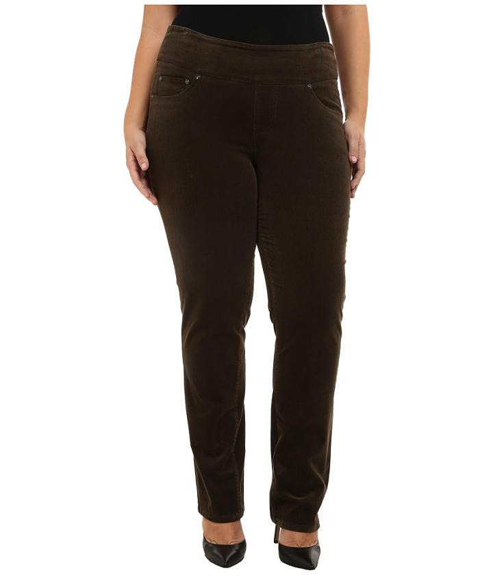 Jag Jeans Plus Size - Plus Size Peri Pull On Straight Jeans In Green Pine