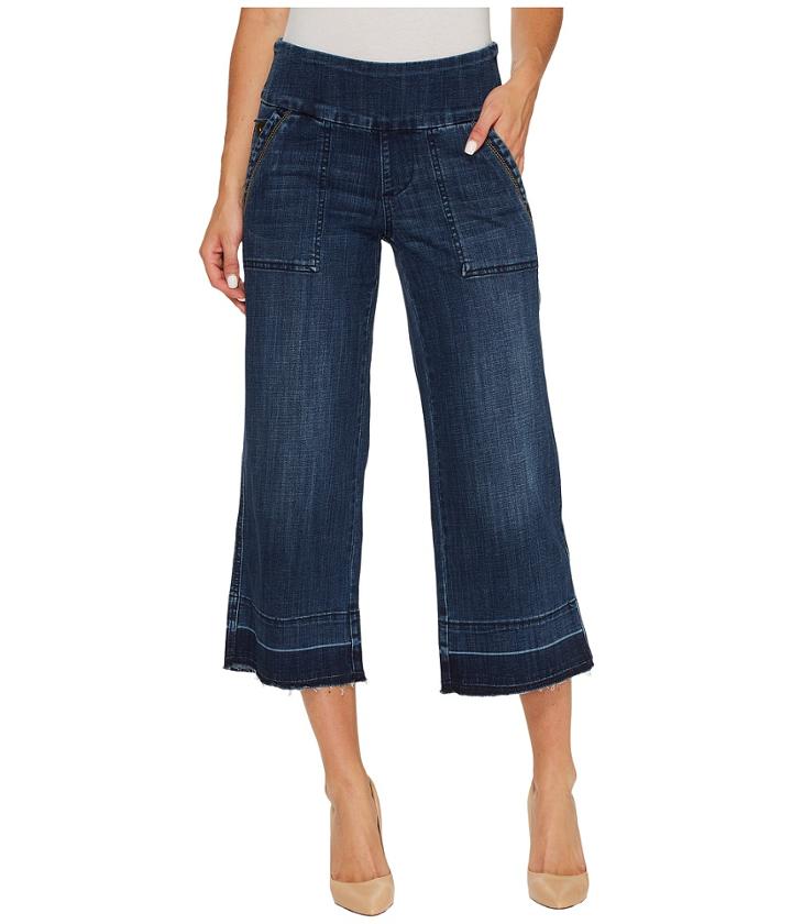 Jag Jeans - Snyder Pull-on Wide Leg Pants In Crosshatch Denim In Thorne Blue