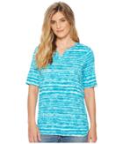 Fdj French Dressing Jeans - Shadow Stripe Semi Short Sleeve Top