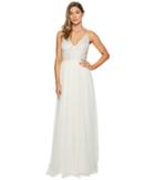 Adrianna Papell - Bead Bodice Bridal Gown With Mesh Ball Skirt