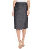 Ellen Tracy - Faux Wrap Belted Skirt