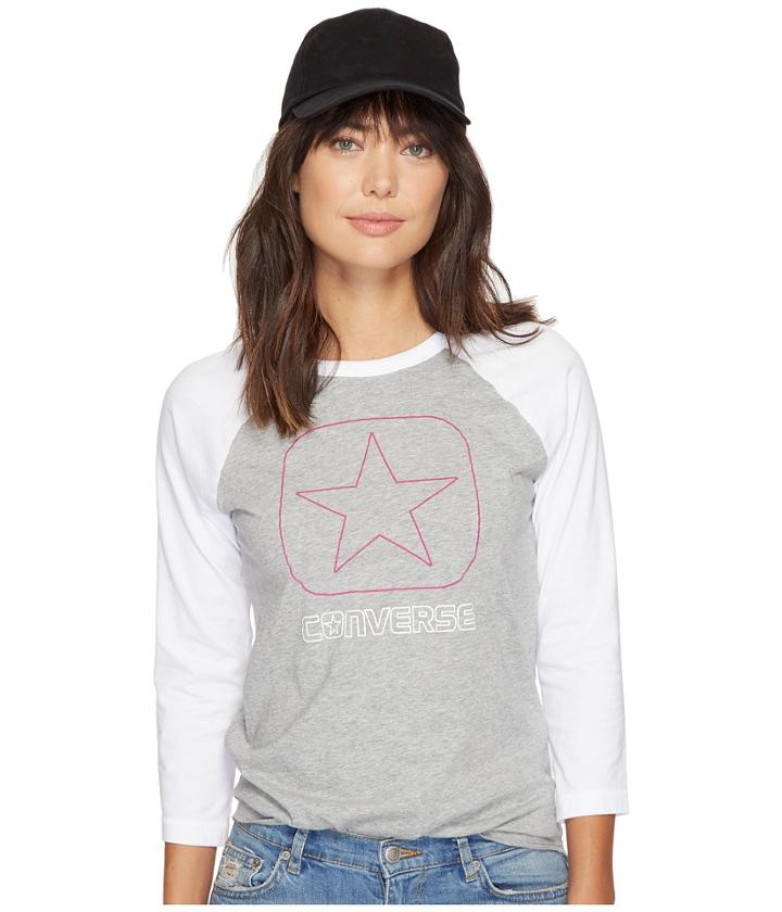 Converse - Flocked Box Star Raglan Tee