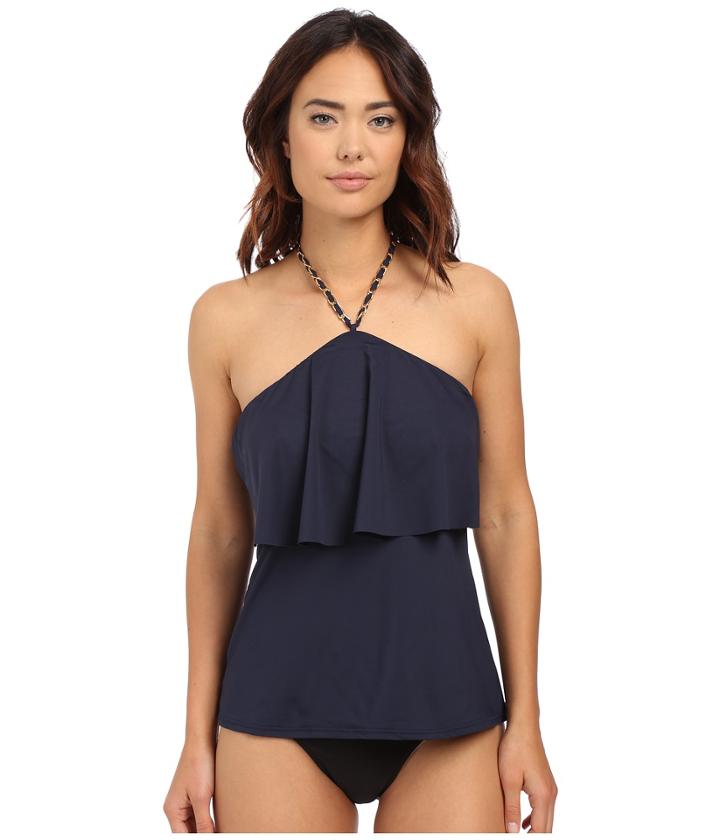 Michael Michael Kors - Chain Solids Cascading Halter Tankini Top