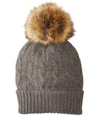 Polo Ralph Lauren - Cashmere Classic Cable Hat W/ Faux Fur Pom