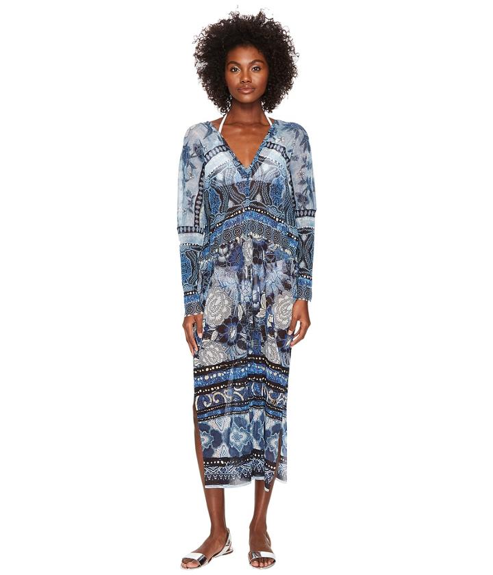 Fuzzi - V-neck Cover-up Kaftan Batik