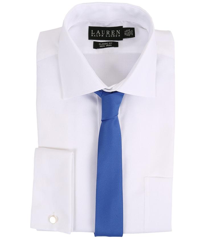 Lauren By Ralph Lauren - Oxford Spread Collar Classic Button Down Shirt W/ French Cuff