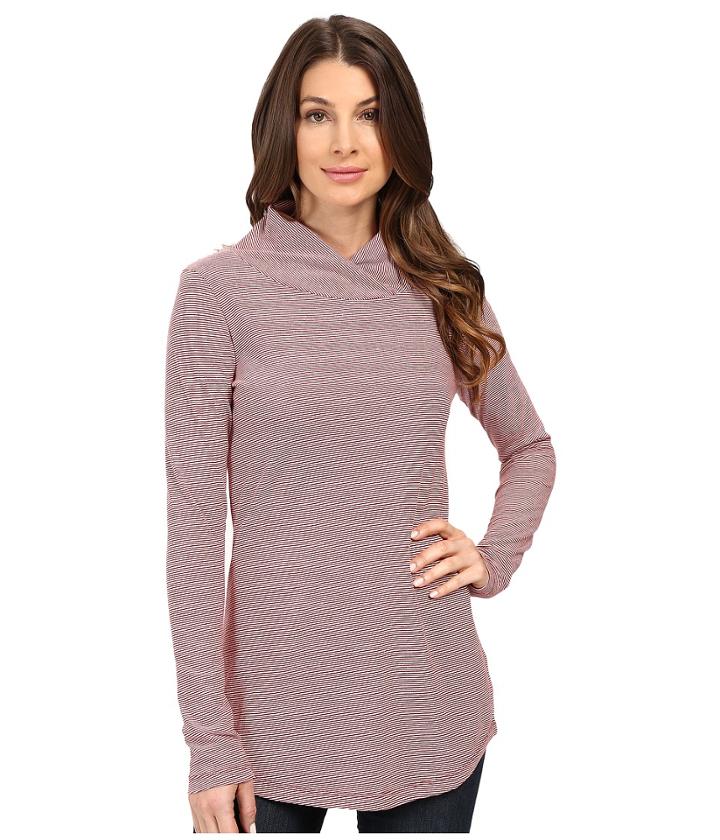 Mod-o-doc - Mini Stripe Slouchy Crossover Funnel Tunic