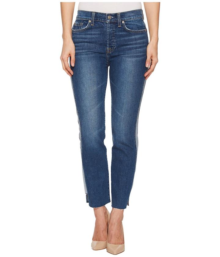 7 For All Mankind - Edie W/ Reverse Step Side Panel In Mojave Dusk