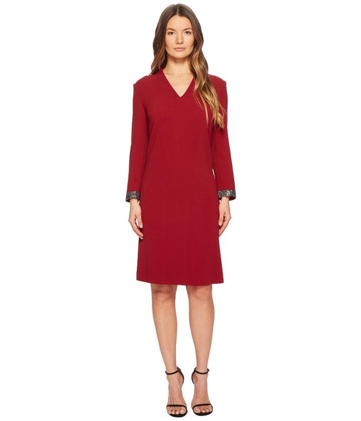 Escada - Duava Long Sleeve V-neck Dress