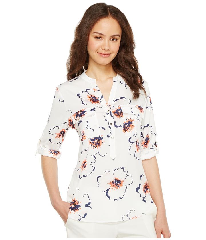Ivanka Trump - Pullover Printed Over Sized Floral Woven Top