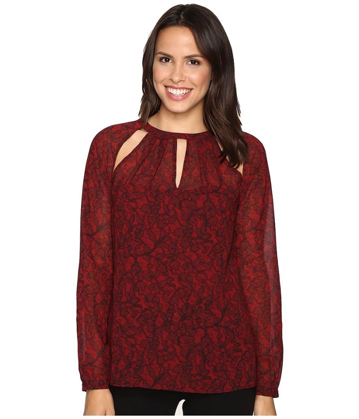 Michael Michael Kors - Umbria Raglan Slit Long Sleeve Top