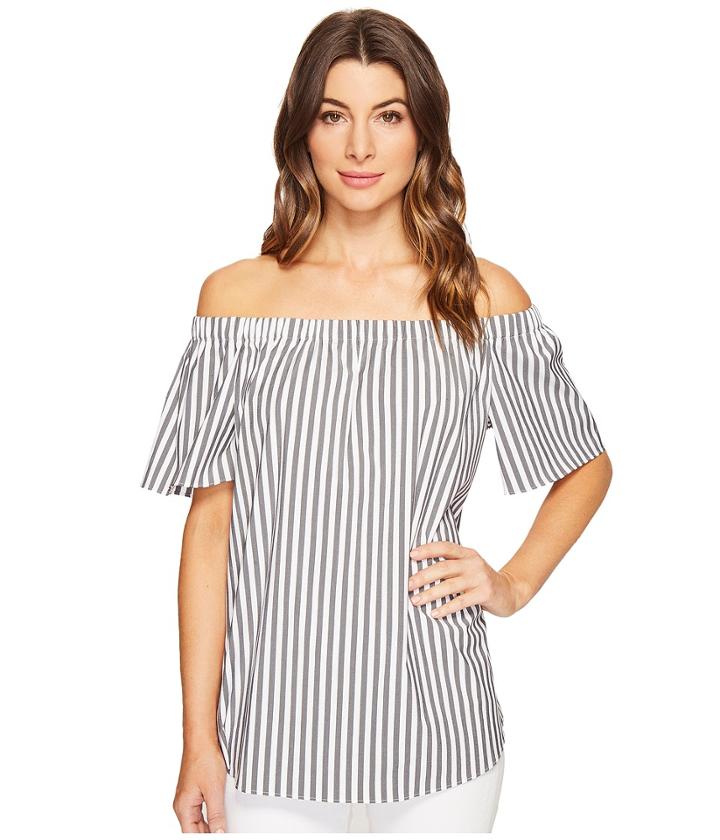 Vince Camuto - Short Sleeve Off Shoulder Stripe Blouse