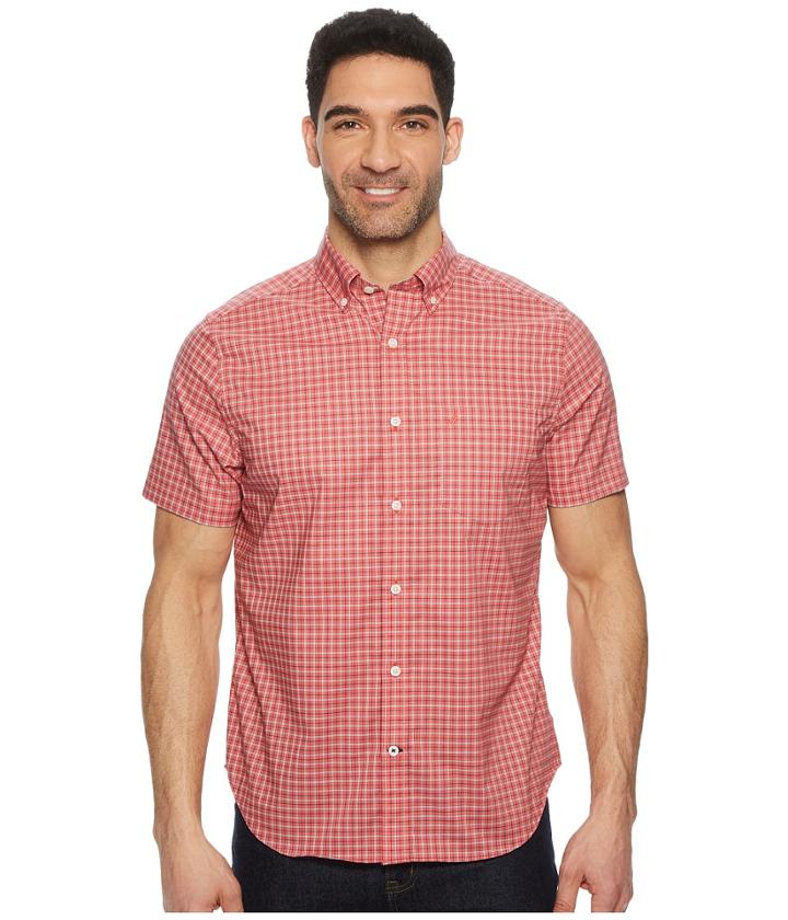 Nautica - Short Sleeve Wear To Work Small Plaid Woven Shirt