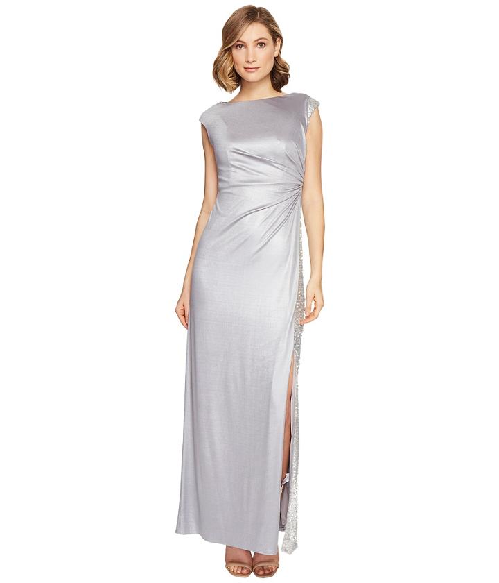 Adrianna Papell - Jersey Draped Sequin Inset Gown