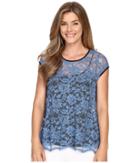 Karen Kane - Blue Lace Flare Top