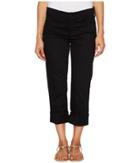 Nydj Petite - Petite Dayla Wide Cuff Capris In Black