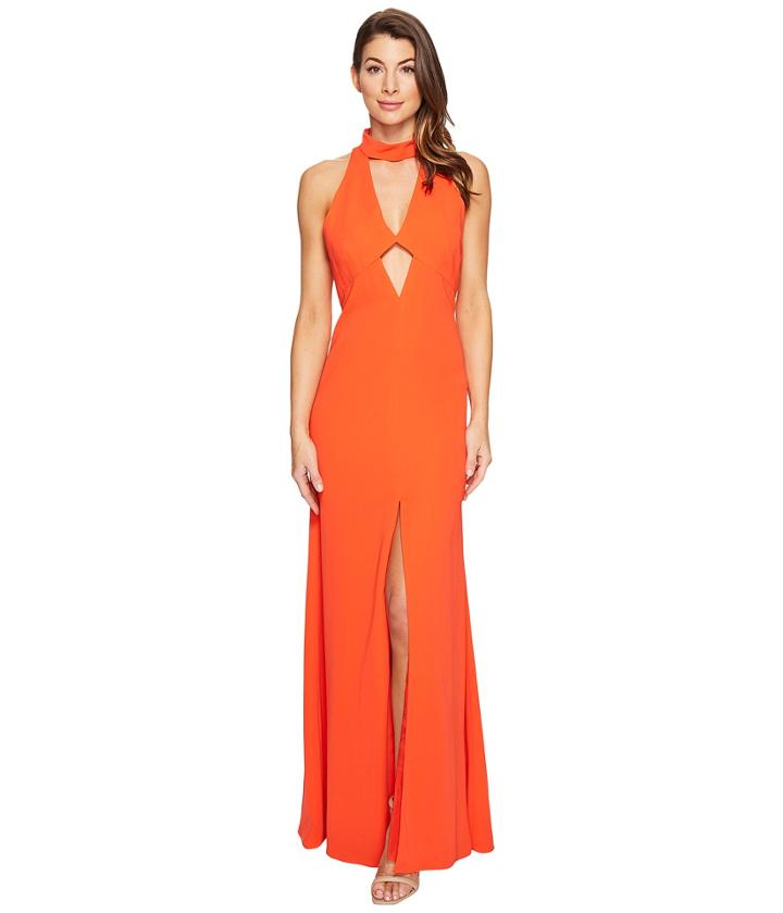 Jill Jill Stuart - 2-ply Crepe Halter Cut Out Dress