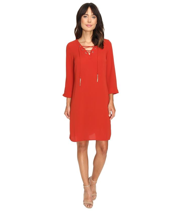 Christin Michaels - Desini Lace-up Grommet Dress