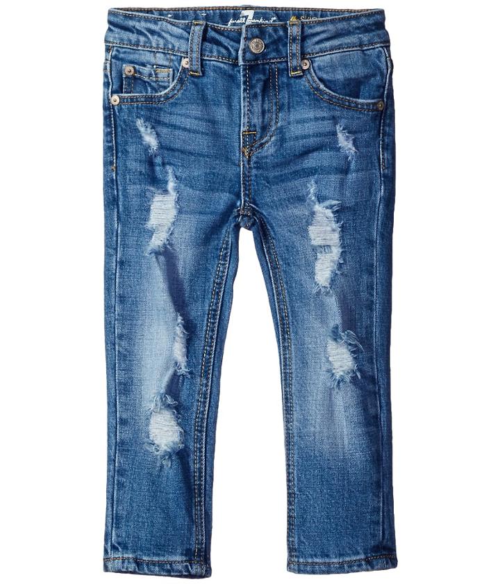 7 For All Mankind Kids - Skinny Crop Roll Jeans In Rigid Blue Orchid