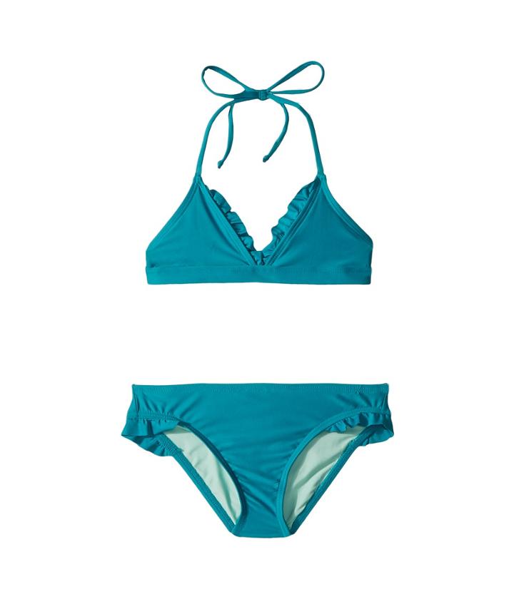 Splendid Littles - Color Blocked Banded Triangle Bra Ruffle Pants