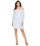 J.o.a. - Lace-up Back Off The Shoulder Dress