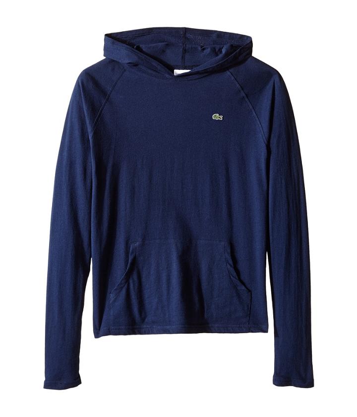 Lacoste Kids - Long Sleeve Jersey Hoodie Tee Shirt