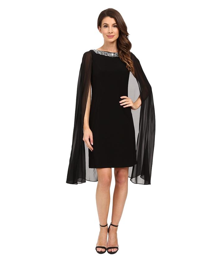 Adrianna Papell - Jersey Beaded Cape Dress