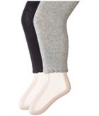 Jefferies Socks - Scalloped Pima Cotton Footless Tights 2-pair Pack