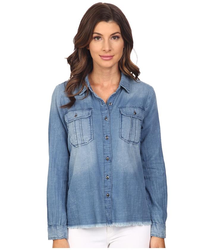 Blank Nyc - Denim Shirt With Released Hem