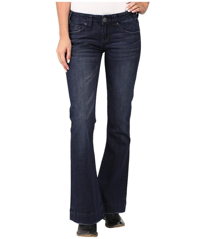 Rock And Roll Cowgirl - Trousers Low Rise In Dark Wash W8-8486