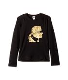Karl Lagerfeld Kids - Long Sleeve Graphic Tee With Gathering On The Shoulders