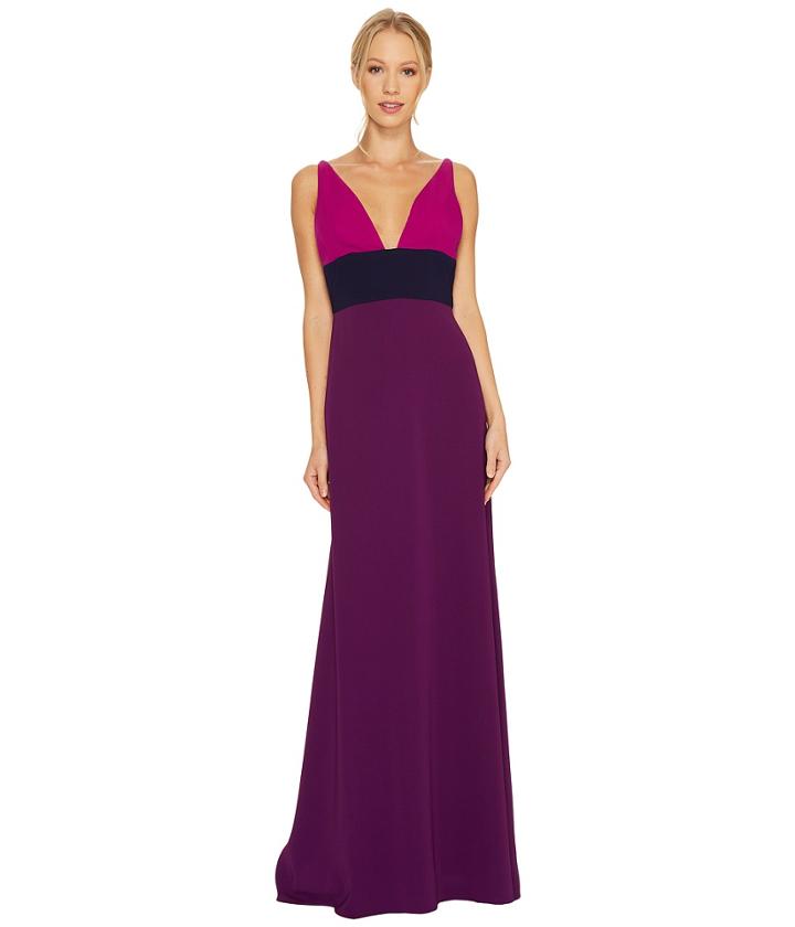 Jill Jill Stuart - V-neck Color Block Gown