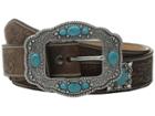 Ariat - Floral Embossed Turquoise Cross Concho Belt