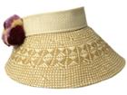 San Diego Hat Company - Pbv012os Visor W/ A Patterned Brim And Multi Colored Pom Poms